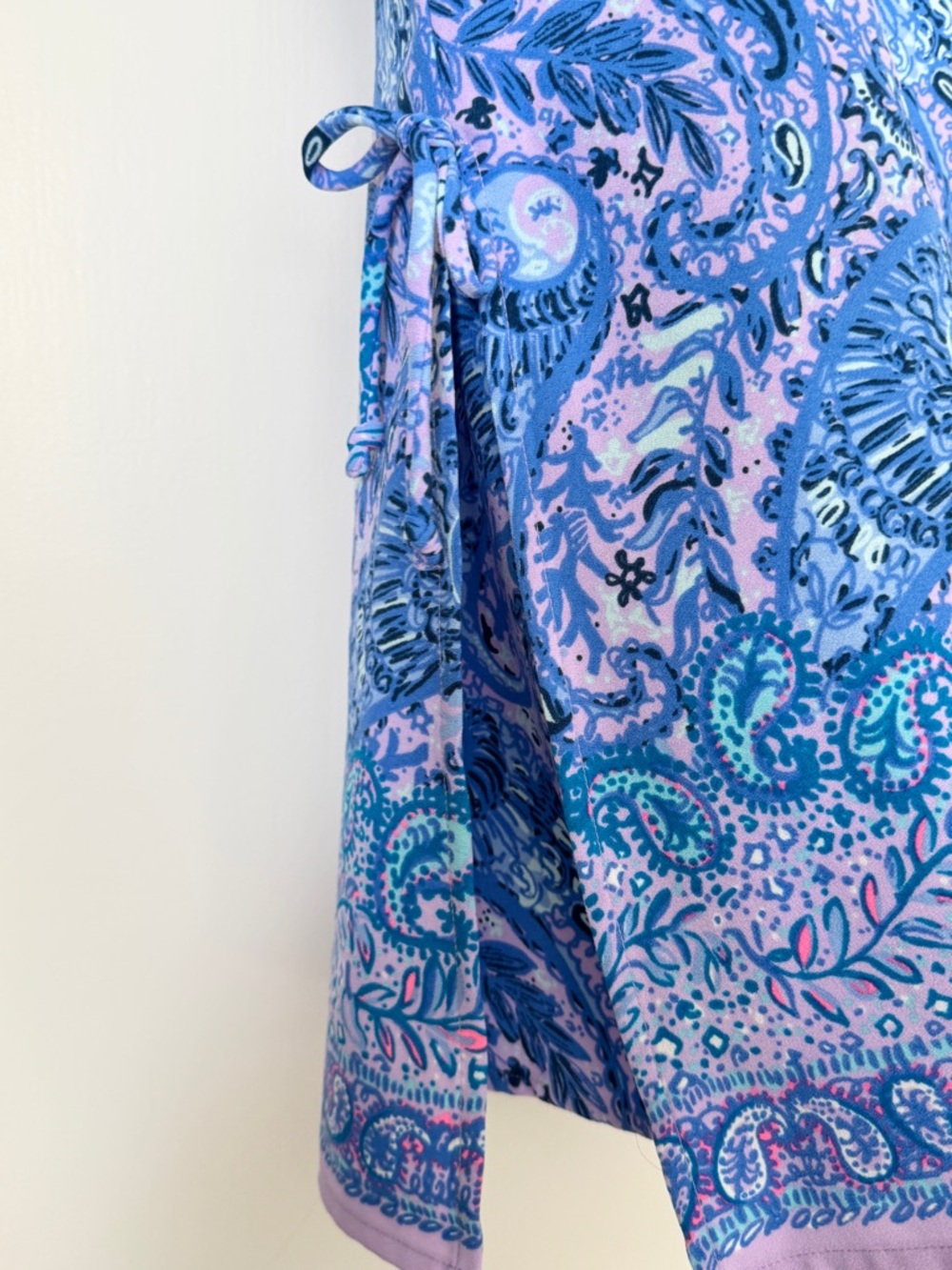 Lilly Pulitzer Women’s Romper Bennet Blue and Lavender Paisley  Size 2 - Picture 4 of 8